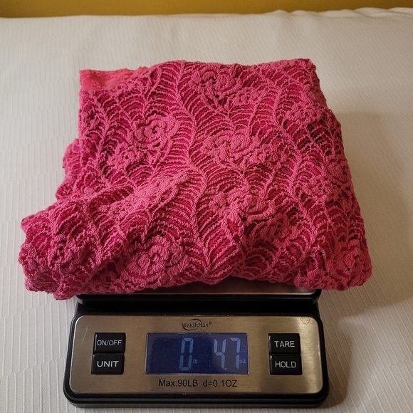 Miss me Pink Boho Western Crochet Floral Open Knit Beaded Top sz M MDT717T - Picture 8 of 8